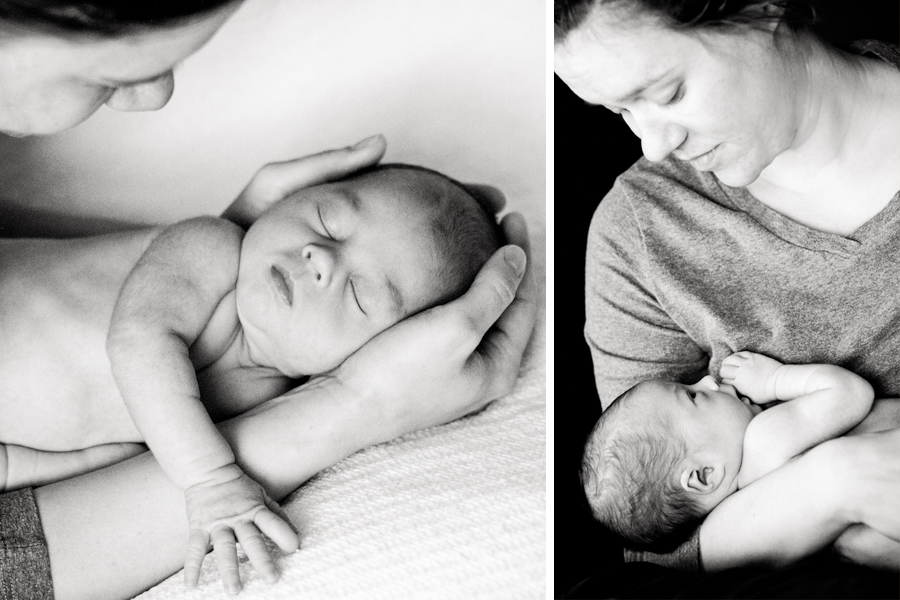 A new mother holding her newborn baby in this precious picture by Charlotte photographer
