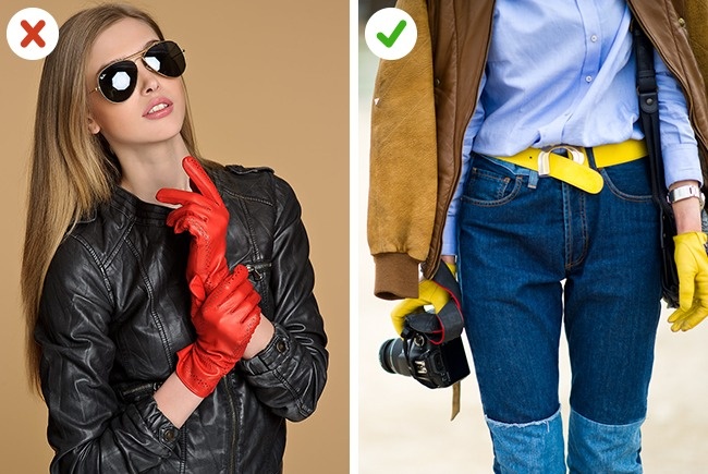 Un mod rapid de a selecta culoarea potrivită a mănușilor este de a te uita la culoarea pantofilor, a ținutei și a rujului. Ele ar trebui să se potrivească armonios cu cel puțin un element din ținută.